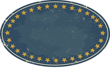 Distressed Oval Star Frame - AI Generative

