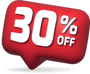 30 Percent Off: Eye-catching promotion displaying 