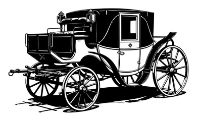 Fototapeta premium vintage horse carriage vector