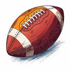 Obraz premium Rugby ball vector . Football american league logo isolated oval cartoon ball flat design