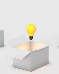 Concept lamp idea and grey box open for you ideas.