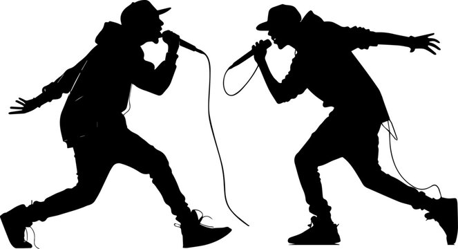 Rapper Performer Silhouette - Hip Hop Music and Live Mic Show