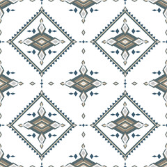 Native ethnic geometric pattern on a light gray background. Native fabric, tiles, rugs, shirts, wallpaper, wall