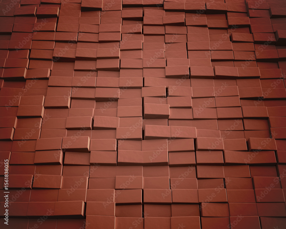 Poster concept brick wall perspective. brick wall illuminated by light from daylight. abstract background l