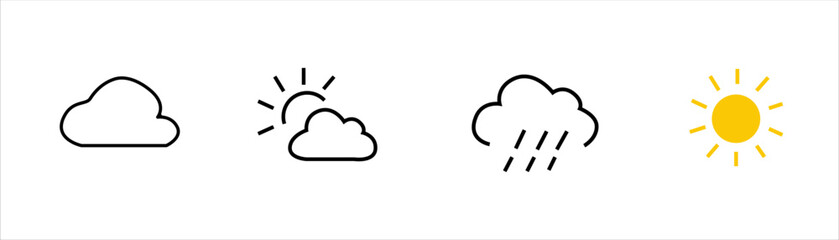 sun clouds rain lightning temperature snow moon wind rainbow thunderstorm fog hail heat cold thermometer night day showers sunset dawn umbrella celsius scale fahrenheit scale