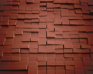 Concept brick wall perspective. Brick wall illuminated by light from daylight. Abstract background Light effect on a serving surface.