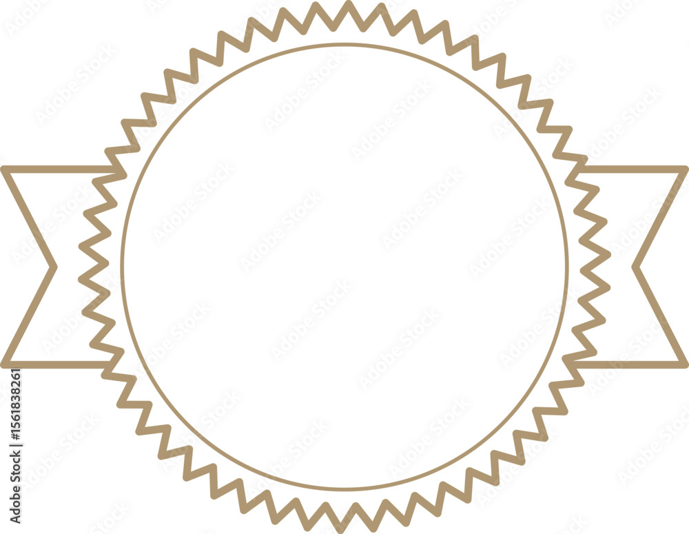 Poster simple elegant vector scalloped double for forming border empty circular label, ideal an vintage or 