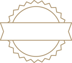 for empty vector banner with circular scalloped edge and horizontal ribbon, ideal and adding text Customizable creating logos or labels