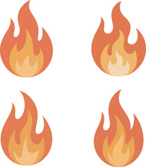fire flames set