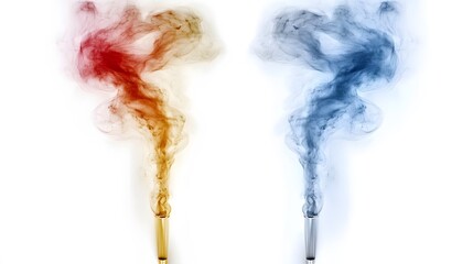 Abstract Colorful Smoke Trails Rising from Tubes
