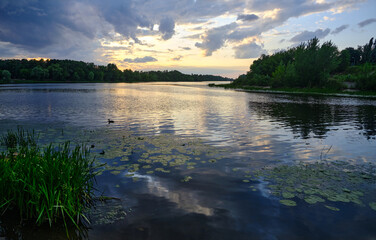 beautiful sunset on the river
