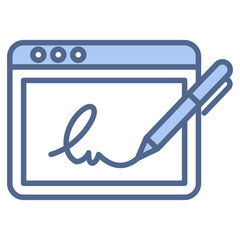 Digital Signatures Blue Icon