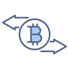 Cryptocurrency Transactions Blue Icon