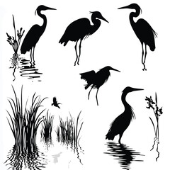  great blue heron silhouette