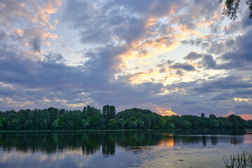 beautiful sunset on the river