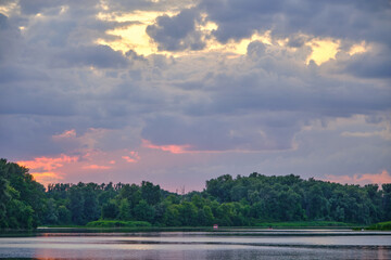 beautiful sunset on the river