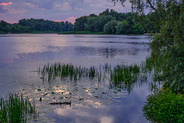 beautiful sunset on the river