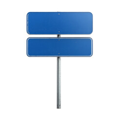 Blank blue road signs isolated on transparent background