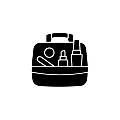 creative clean unique  silhouette makeup bag icon vector illustration	
