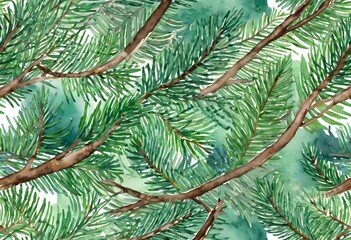 Lush spruce pine branches intertwine harmoniously, showcasing a variety of rich green hues. This vibrant carpet of foliage evokes a peaceful ambiance amid a serene forest environment Generative AI