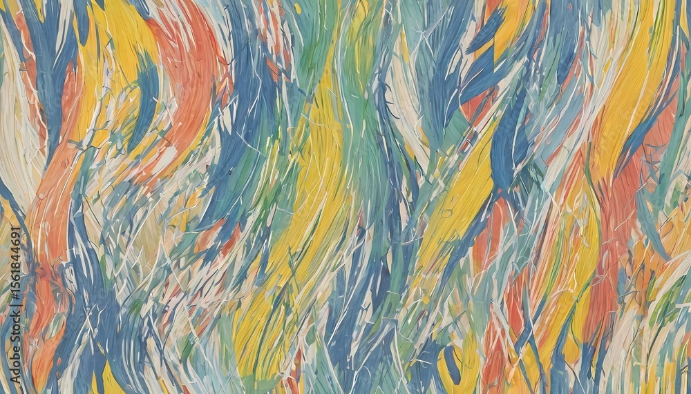 Poster vivid colors intertwine and dance across the canvas, creating a harmonious blend of swirling waves. 