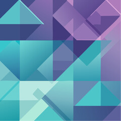 Obraz premium Geometric abstract shapes with soft gradients in purple and teal, modern vector design