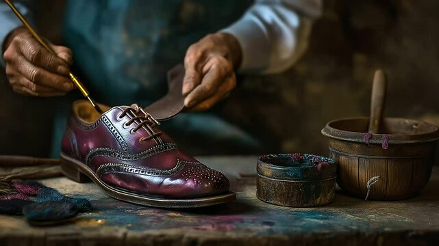 Craftsmanship in a Vintage Shoe Repair Workshop