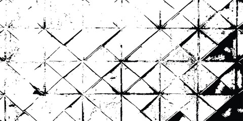 Geometric black grunge texture isolated on white background. Geometric black pattern grunge for modern design. Modern black geometric pattern white background.