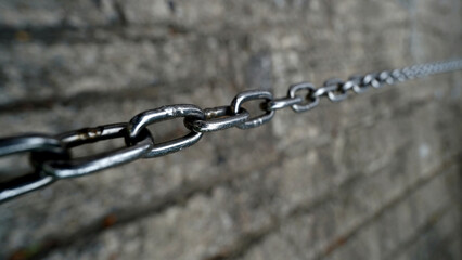 Rusty metal chain texture for industrial and security concept
