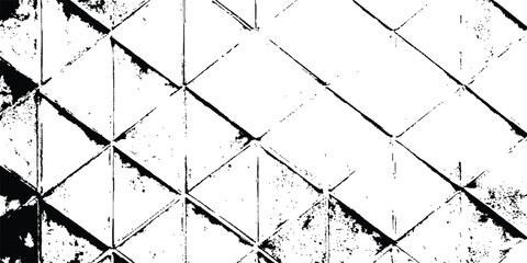 Geometric black grunge texture isolated on white background. Geometric black pattern grunge for modern design. Modern black geometric pattern white background.