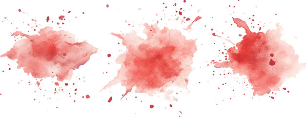 Abstract red watercolor splash on white background. Red watercolor brush strokes vector. set of red paint splatter texture. banner. Template texture, base for creative design of label, card, banner, 