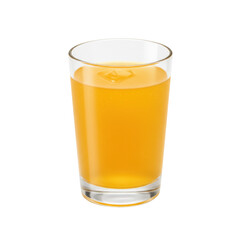 Refreshing Glass of Orange Juice with Ice Cube, Close-Up View.