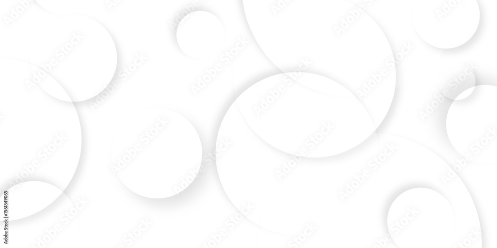 Poster Abstract background with circle white abstract geometric background with soft light white paper circles in design .Gray abstract. Modern design background for report and project presentation template.