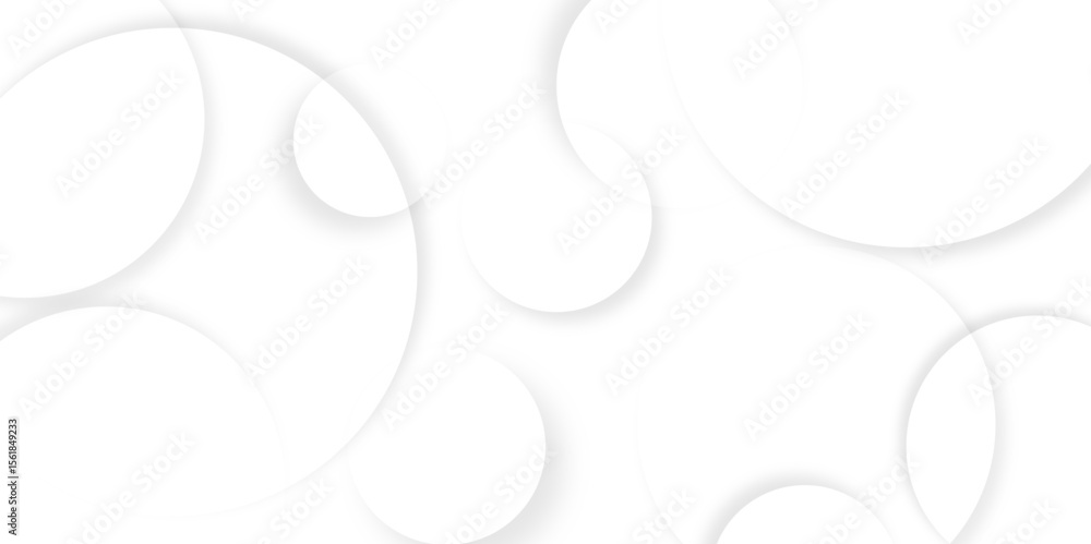 Poster Abstract background with circle white abstract geometric background with soft light white paper circles in design .Gray abstract. Modern design background for report and project presentation template.
