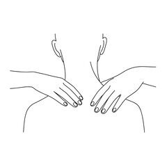 Obraz premium Two hands giving a neck massage to a person with a bare back 