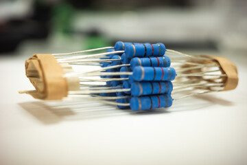Pack of Blue Axial Resistors for Electronic Components and DIY Projects Through Hole
