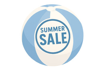 Blue White Striped Beach Ball Summer Sale Discount Promotion