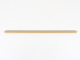 Brown paper drinking straw isolated on white background