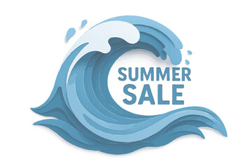 Summer Sale Wave Banner Ocean Discount Promotion Fresh Water Splash Illustration