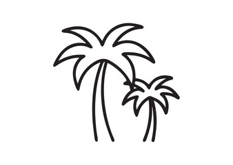 Obraz premium Palm tree line art vector, Palm tree icon