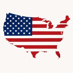 American flag and country map