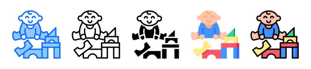 Childhood Play Icon Set Collection Multiple Style