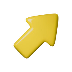 Bright yellow 3D arrow vector illustration symbolizing growth, progress, and success. Ideal for business, financial trends, or navigation concepts. Modern, glossy design. SEO-friendly.