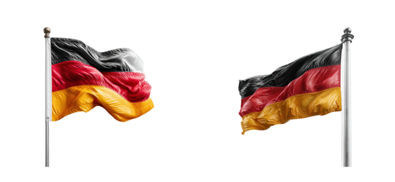 German flags waving in unison at a cultural event outdoor setting vibrant atmosphere cut out set png