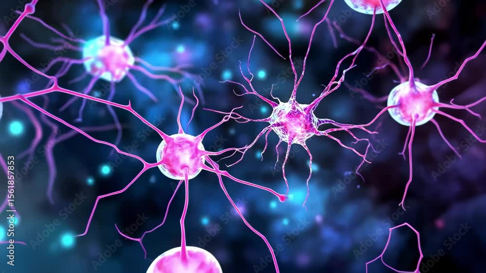 Aufkleber a close-up view of neurons, showcasing their branching structures and connections, often associated 