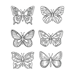 Black and white butterfly illustrations