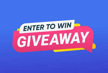Giveaway Enter to Win Announcement label vector design