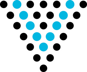 Black and blue abstract, flat geometric design.
