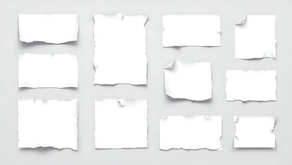 Collection of Torn Paper Pieces Digital Illustration