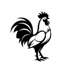 Obraz premium bold vector silhouette illustration of a rooster